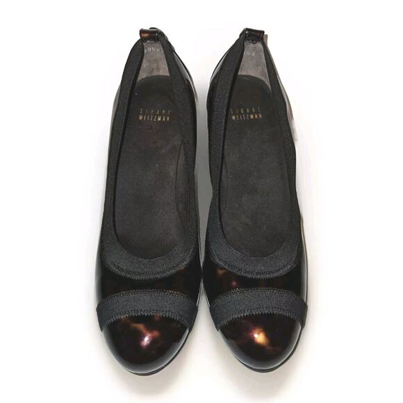 NEW! Stuart Weitzman Easily Elastic Pump Patent Leather Tortoise Shell Toe Sz 8 - Picture 3 of 9